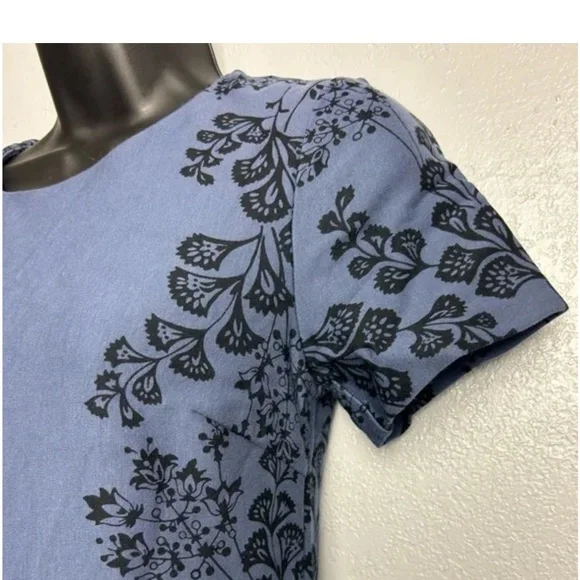 Boden Ponte Floral Slate Blue Shift Dress Sz 10 - Picture 2 of 10